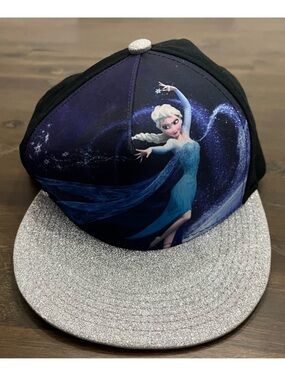 Disney Frozen Elsa glitter SnapBack baseball cap EUC